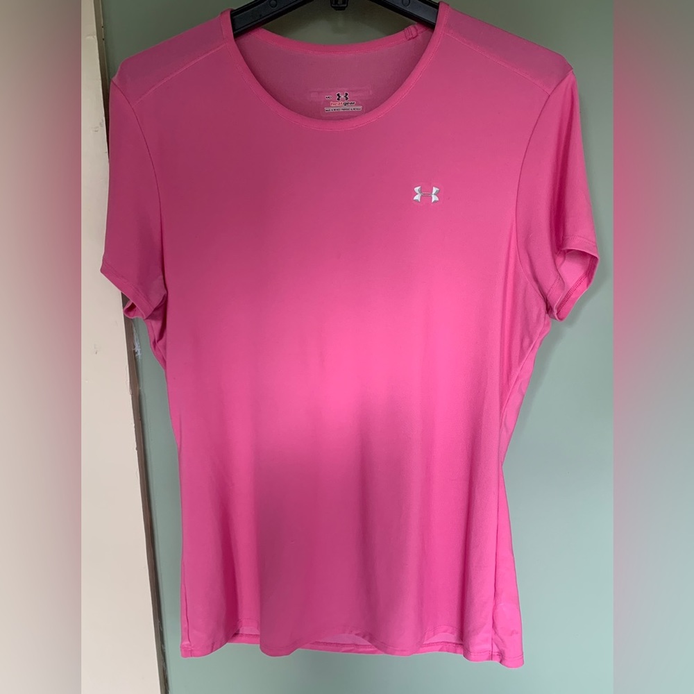Womens Under Armour Heat Gear Short Sleeve T-Shirt Pink Size M